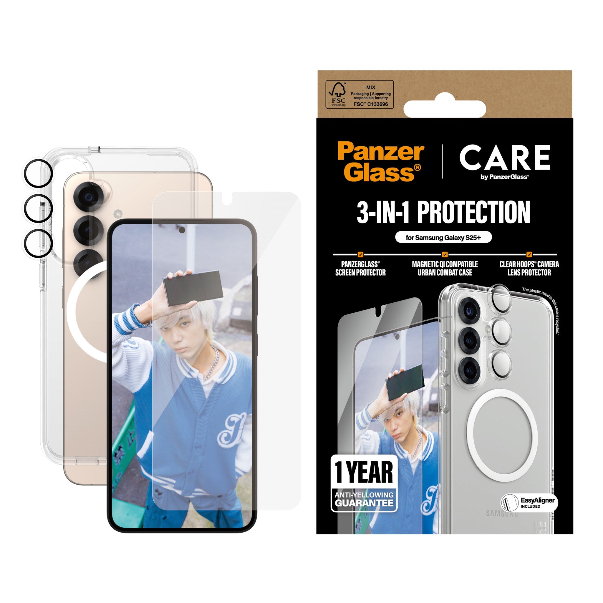 PanzerGlass® | CARE by PanzerGlass® Urban Combat 3-in-1 Pakke Samsung Galaxy S25+
